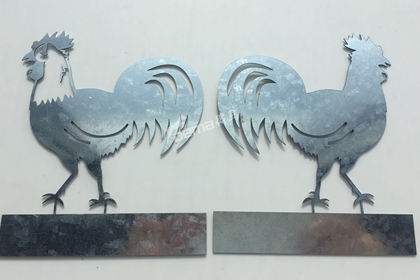 得马激光切割机加工的镀锌板